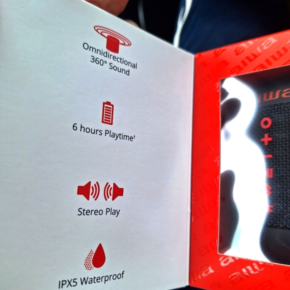 NEW AIWA Exos Go AI6001-BLK Wireless Bluetooth Speaker Waterproof - Picture 3 of 11